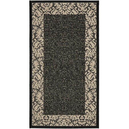 Safavieh 2 Ft. -7 In. X 5 Ft. Small Rectangle Indoor-Outdoor Courtyard- Black And Sand- Machine Made Rug CY2727-3908-3